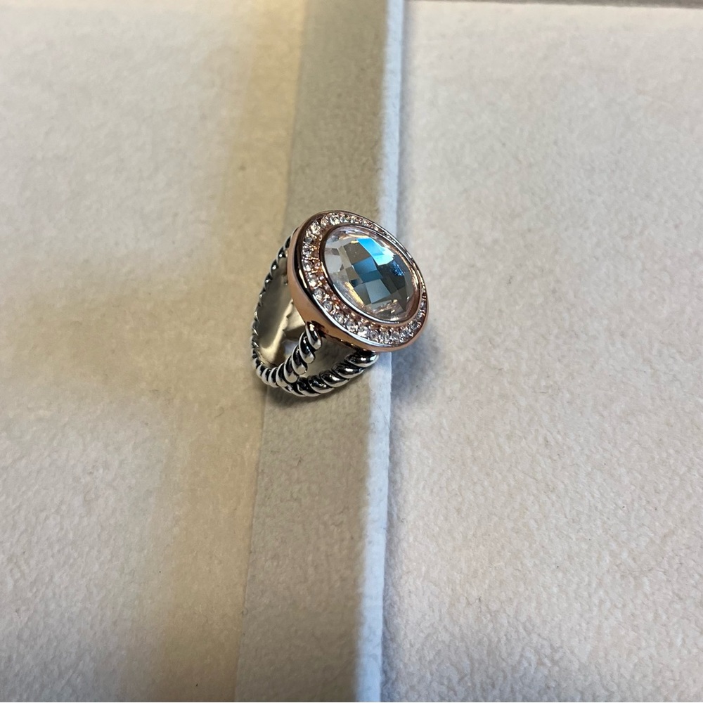 Sparkling ring- rose gold and silver- Size 9